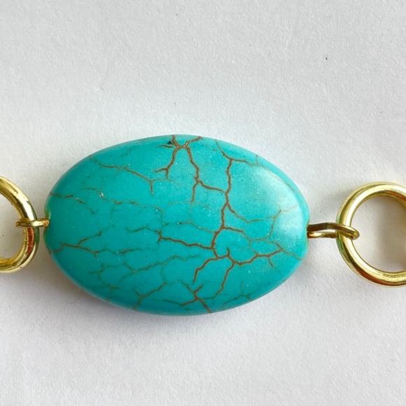 Set of Natural Turquoise Hematite Gemstones Necklace Bracelet Earrings - Picture 8 of 8